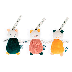 Набор подвесных мягких игрушек Kaloo "Cuddly Cats", 3 шт, серия "Stimuli", мульти, 14 см